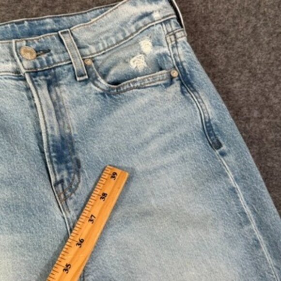 AYR Womens Secret Sauce Wide Leg Jeans Comfort Stretch Sz 28 Light Distressed - Picture 9 of 14